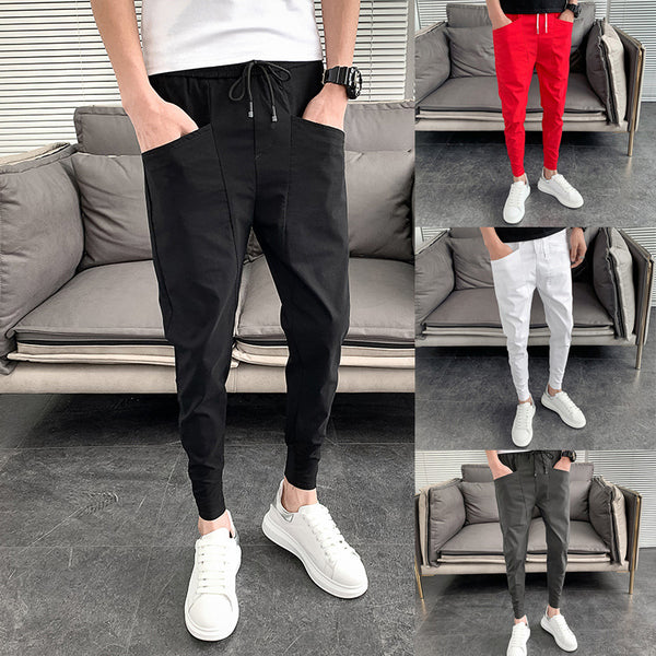 Slim Trousers Solid Color Harlan Trousers