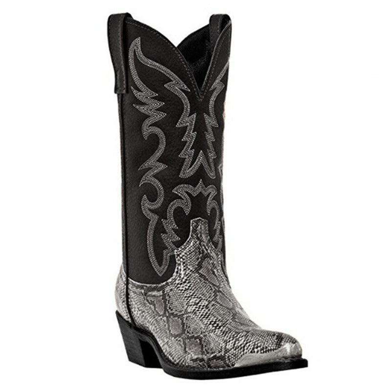 High-Heeled Iron Head Western Cowboy Boots