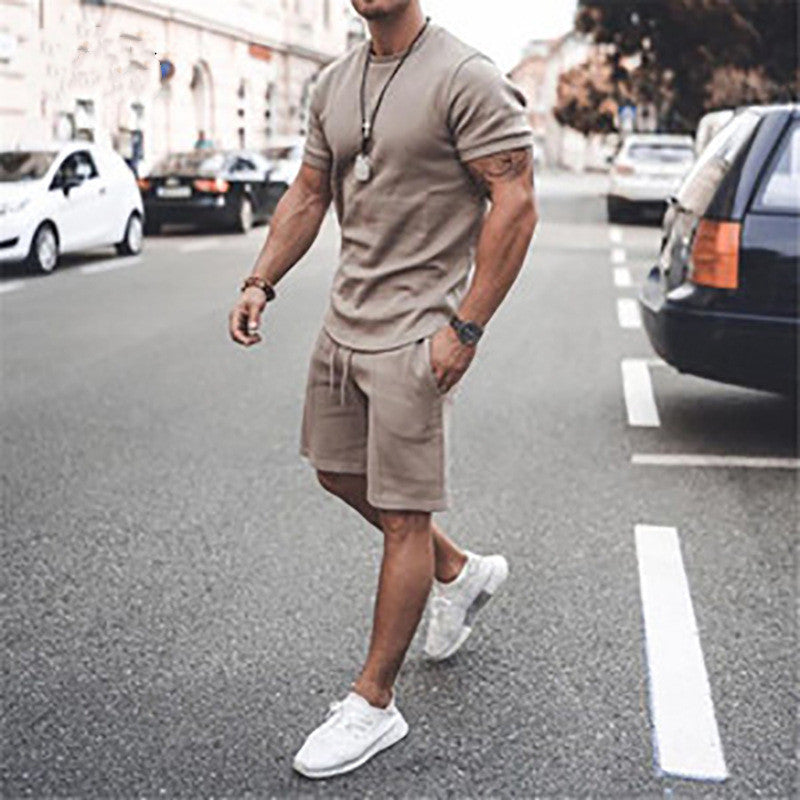 Short Sleeve Shorts Two-Piece Sports And Leisure summer suit for men
