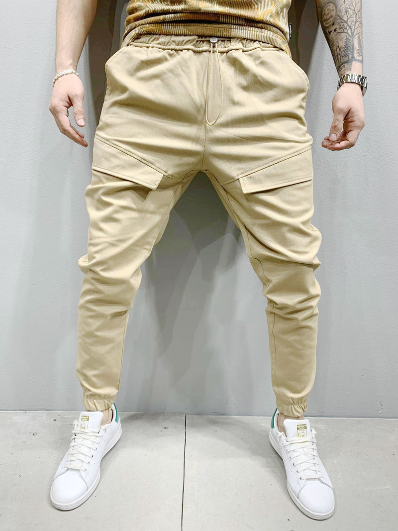 Men's Casual Trousers With Tie Rope Woven