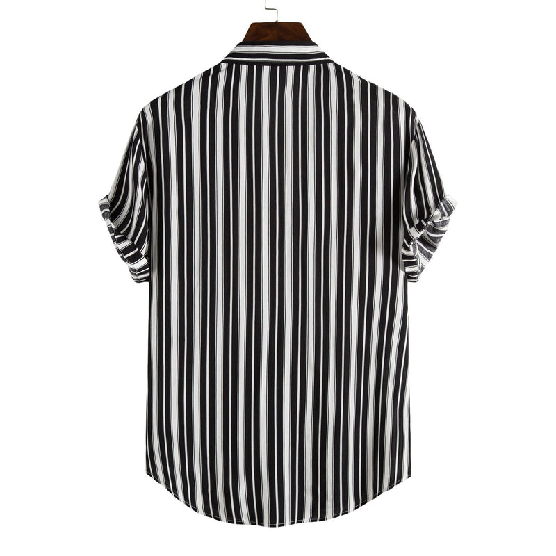 Men'S Striped Short Sleeve Shirt Fashion Casual Wear