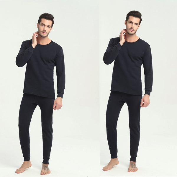 Thermal Underwear Suit Men's Round Neck Polyester Thin