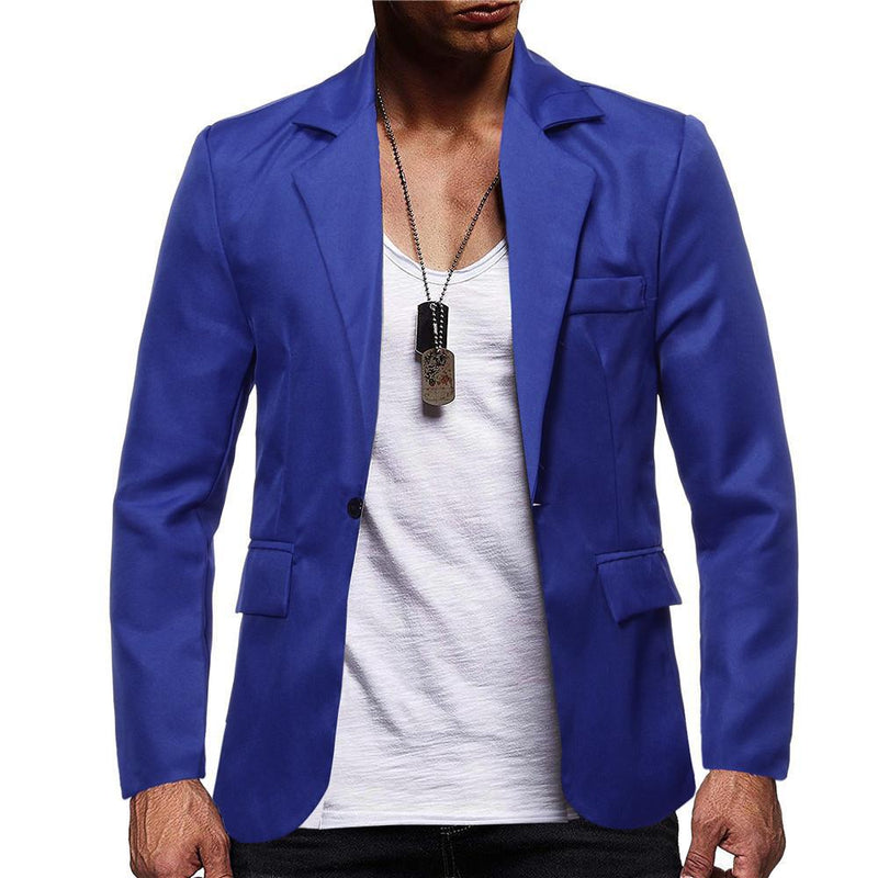 Chaqueta de traje casual nueva de una hilera de color sólido para hombre