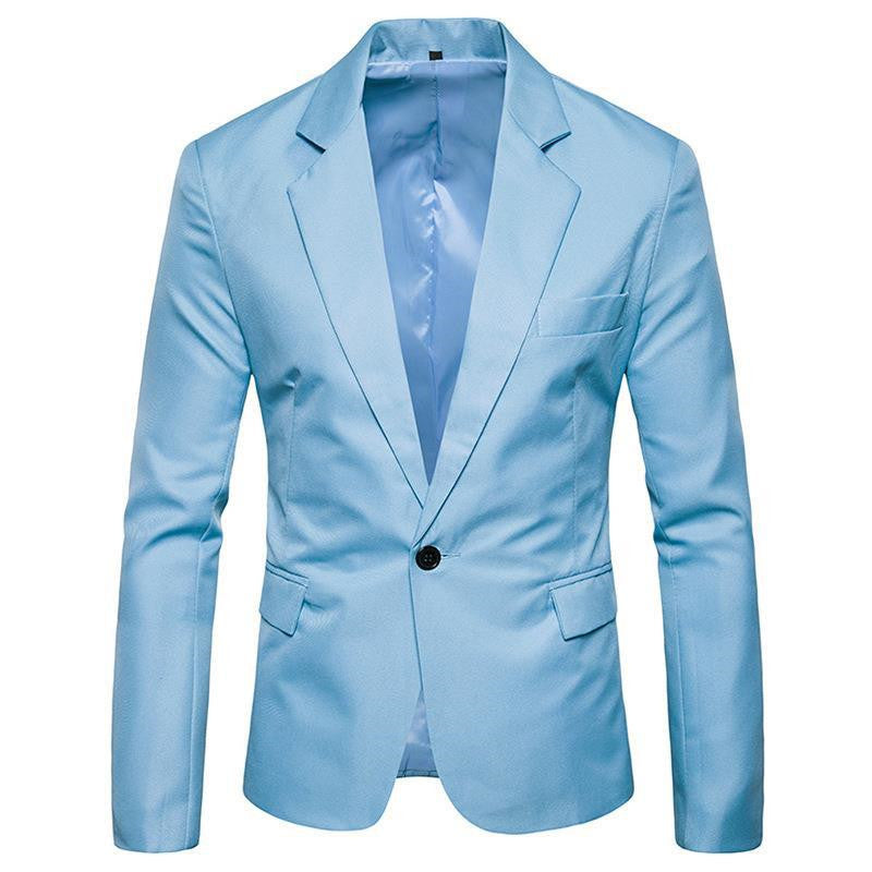 Chaqueta de traje casual nueva de una hilera de color sólido para hombre