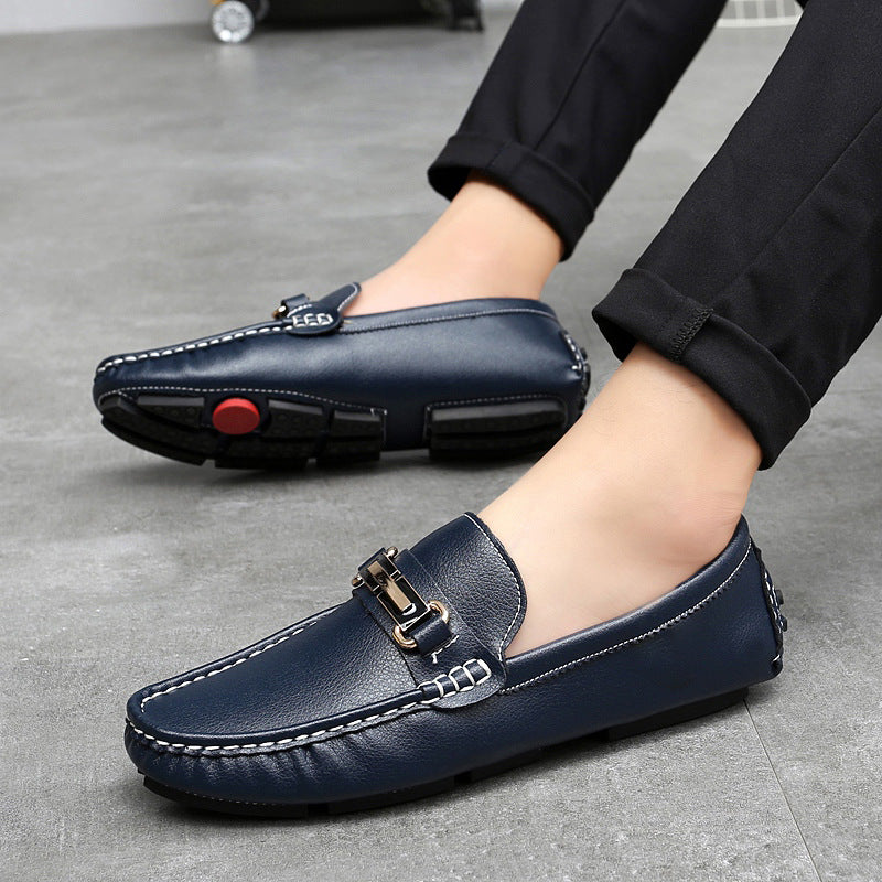 Winter Warm Men's Shoes, Lightweight One-step Casual Leather Shoes