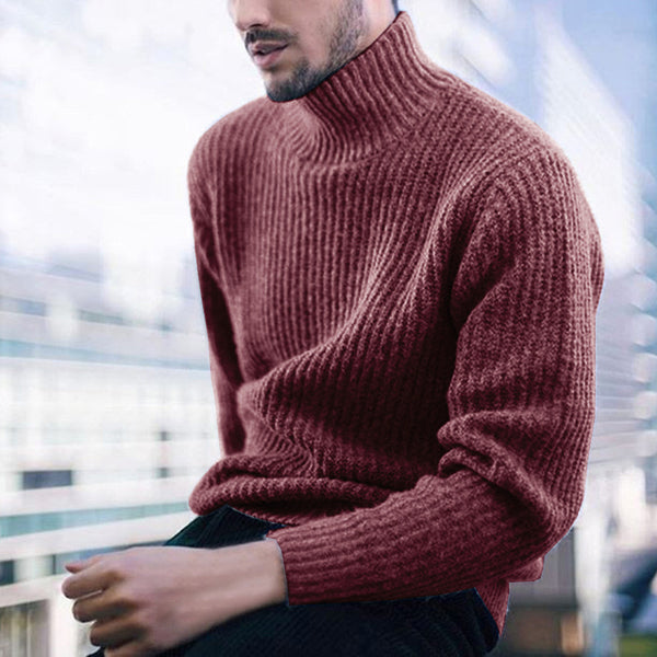 High Neck Long Sleeve Knitted Sweater