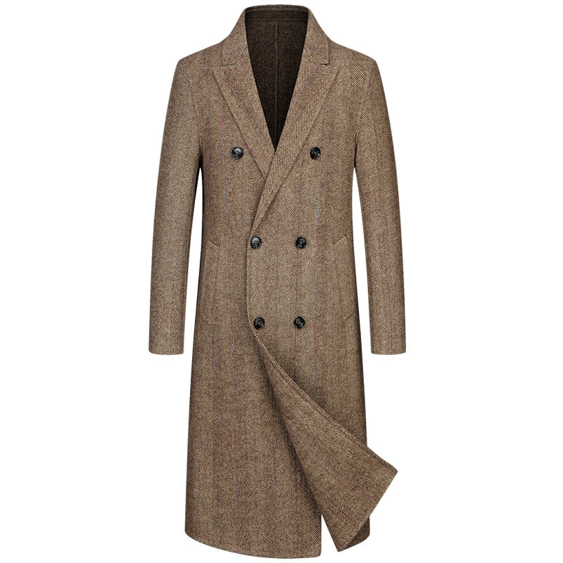 men's cashmere long trench coat men