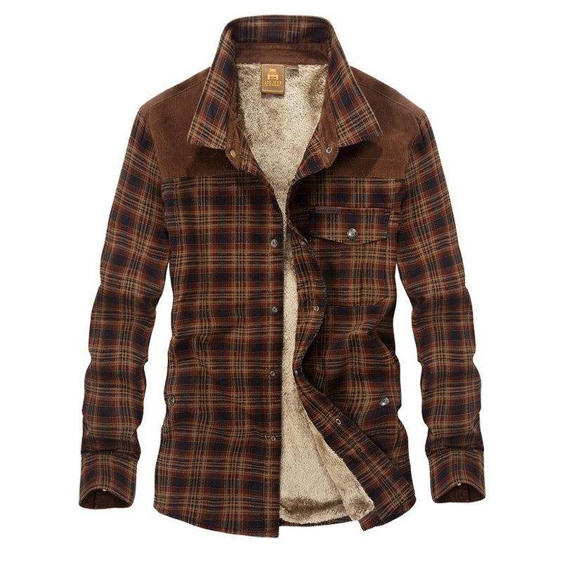 Plaid Hooded Shirt men