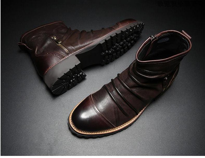 Leather shoes for men marten boots