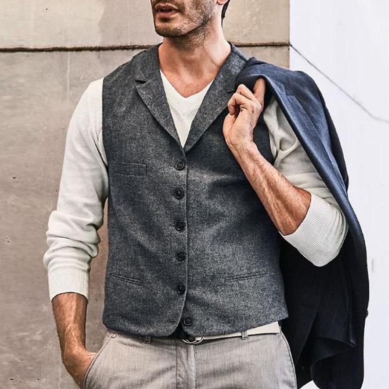 single-breasted casual vest men