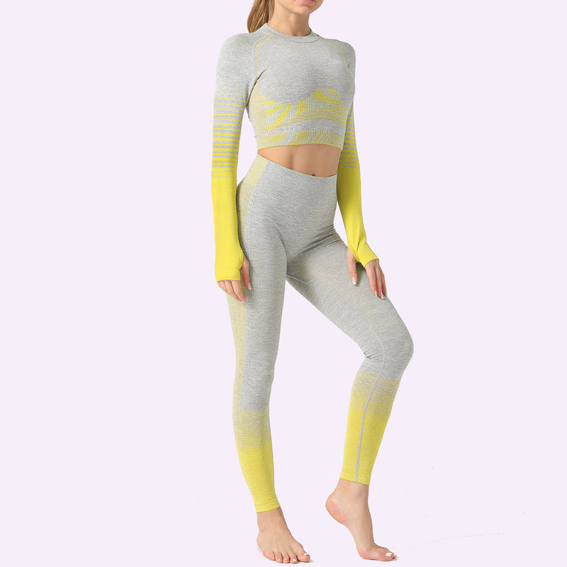 Conjuntos de Yoga sexis para mujer, conjunto de 2 uds de trajes deportivos atléticos para gimnasio y Fitness, pantalones, mallas, ropa deportiva