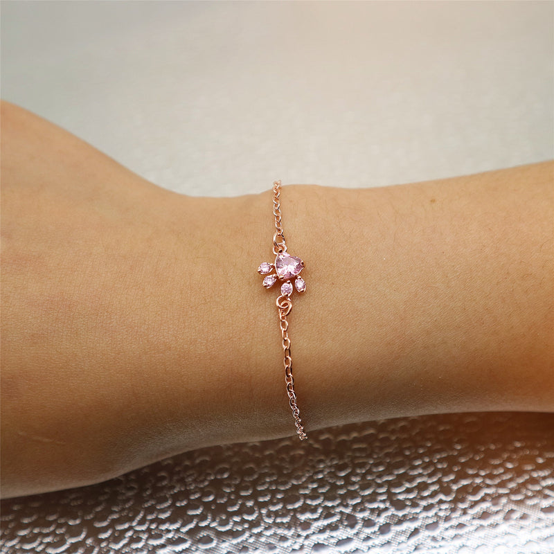 Pink Diamond Footprint Bracelet