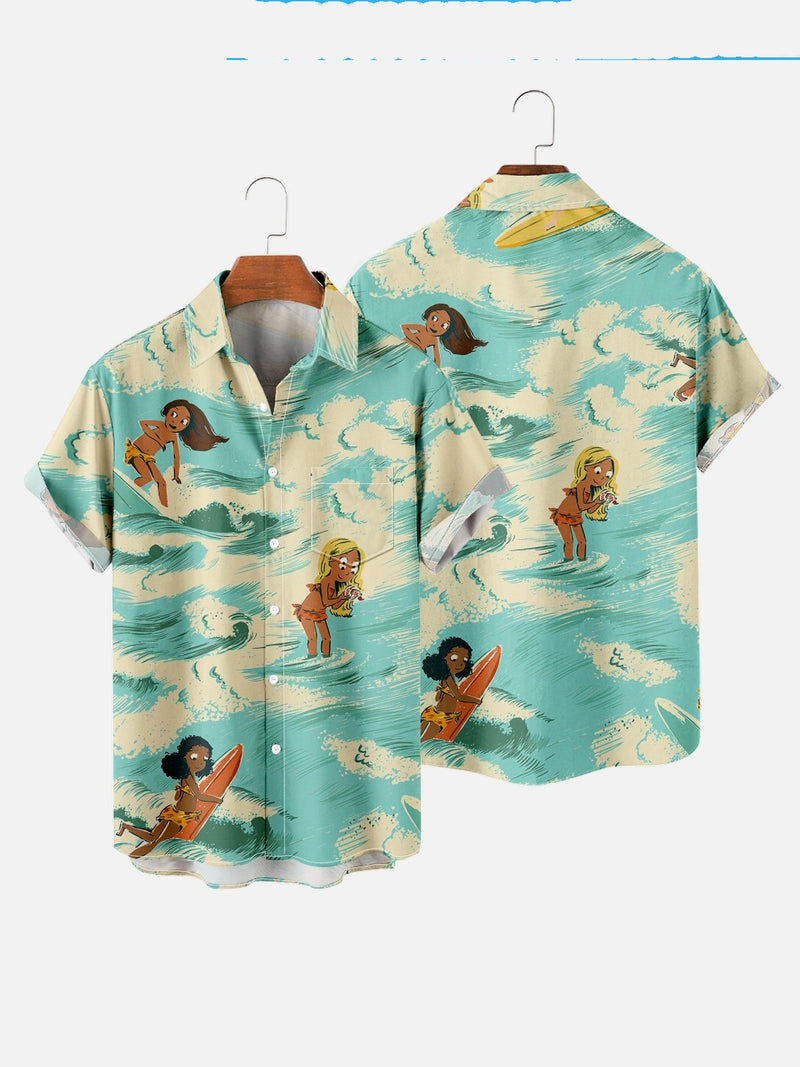 Surfing Elements Loose Short-sleeved Shirt Men