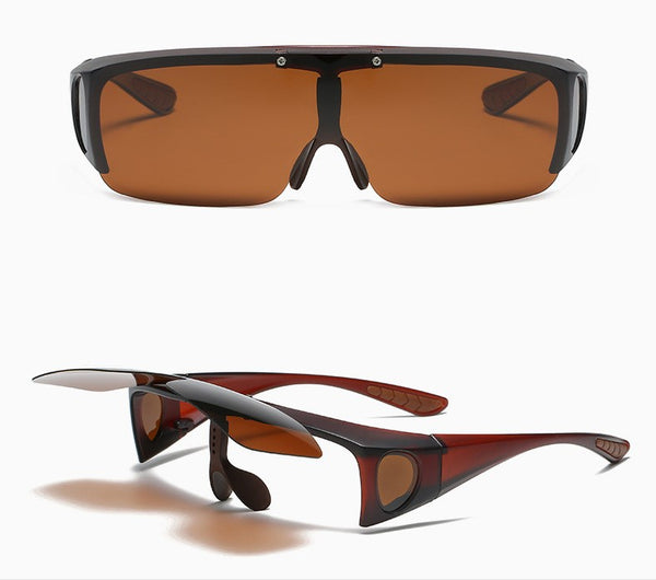 Gafas de sol de doble cubierta y gafas que cambian de color.
