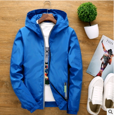 Hooded thin sports slim reflective jacket