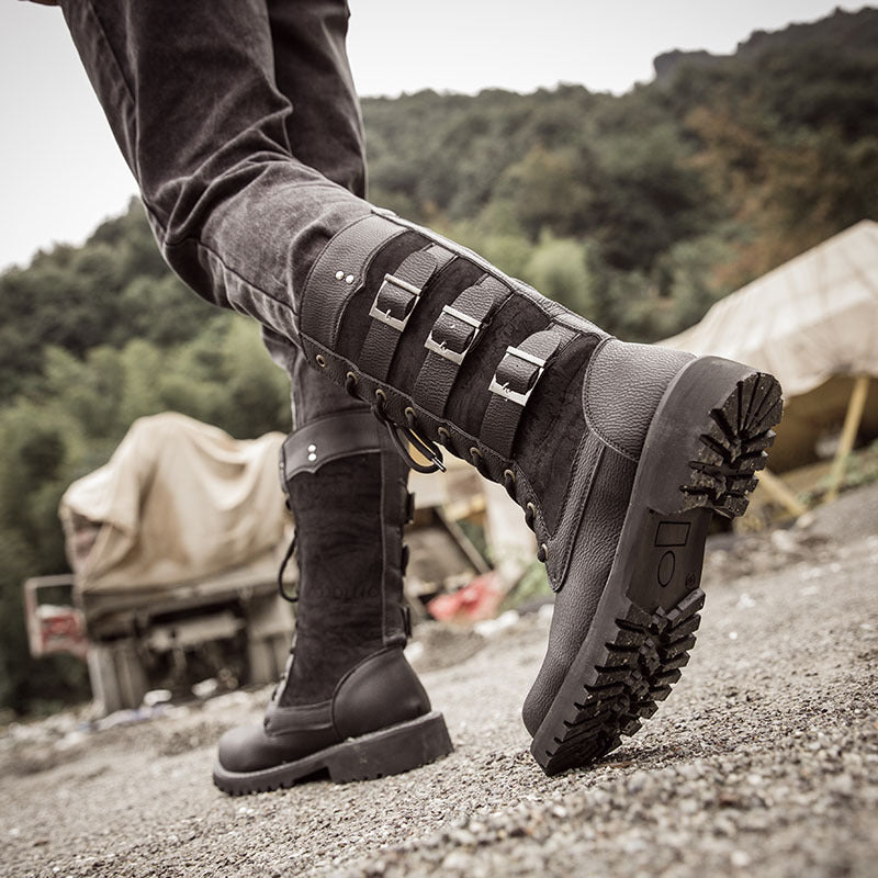 Men's high outdoor military boots