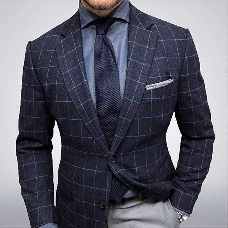 European and American New Style Plaid Casual blazer Men