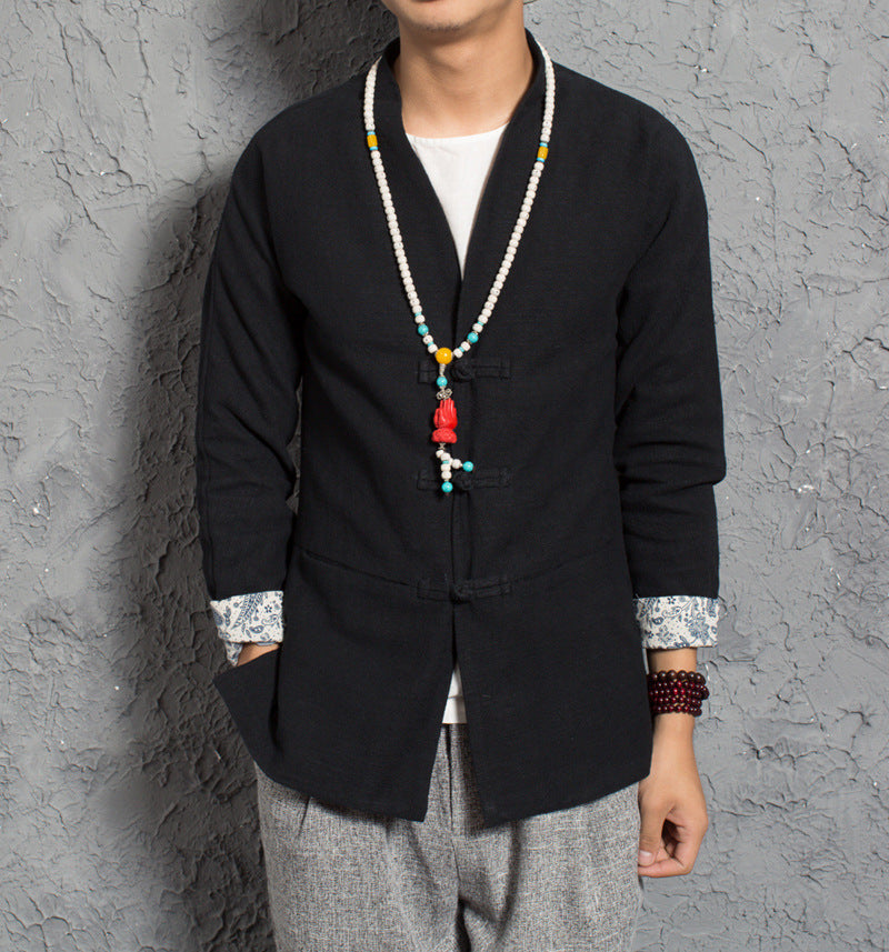 Chinese style retro V-neck  jacket