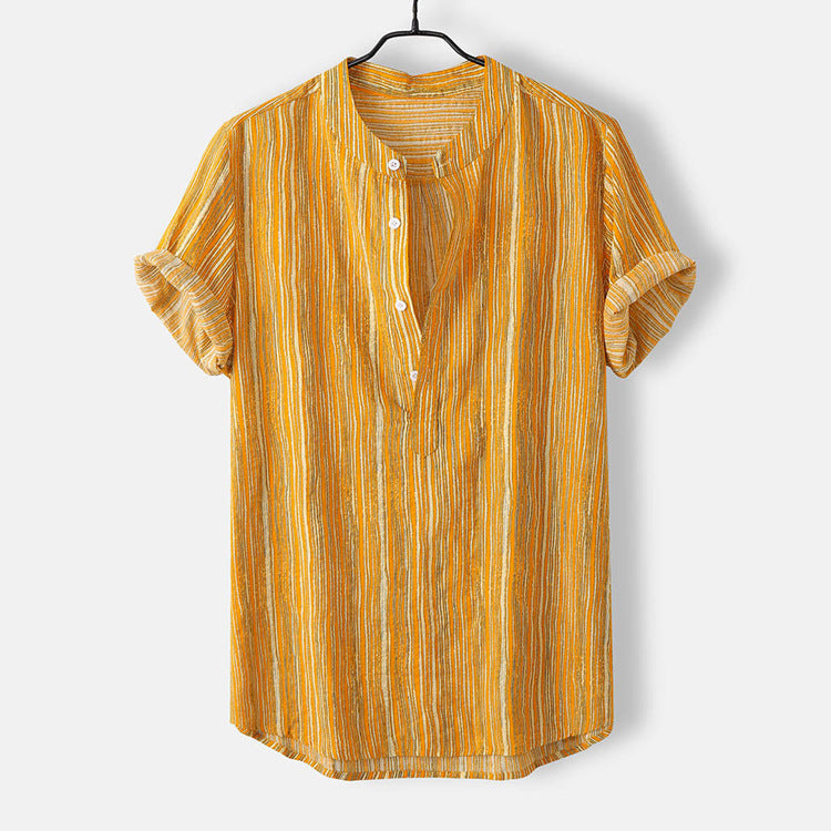 Men's printed short-sleeved shirt