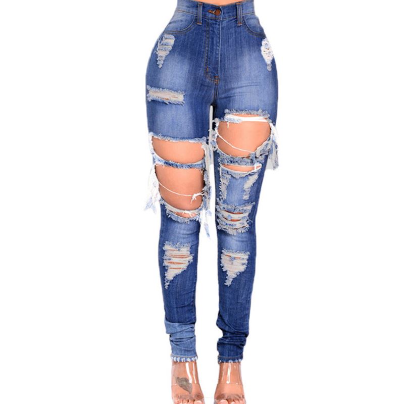 Summer new Grind Hole Jeans