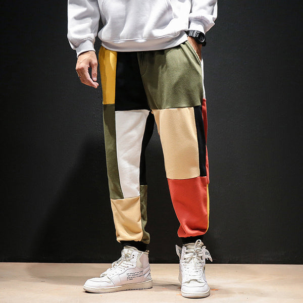 Pantalones de hombre Harlan Wei con bloque de contraste.