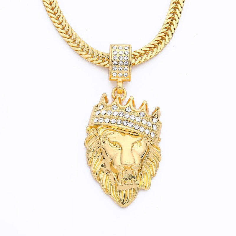 Lion Head Pendant Necklace men
