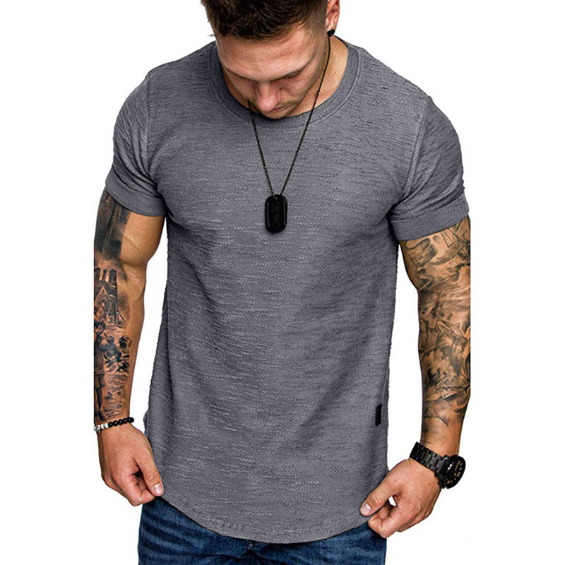 Camiseta holgada de manga corta con cuello redondo para hombre