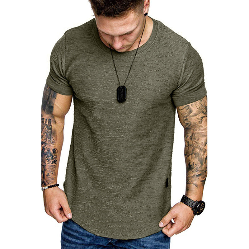 Camiseta holgada de manga corta con cuello redondo para hombre