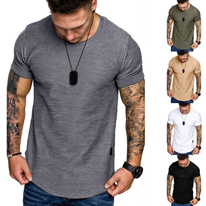 Camiseta holgada de manga corta con cuello redondo para hombre