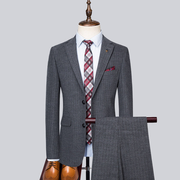 three-piece professional slim suit for men