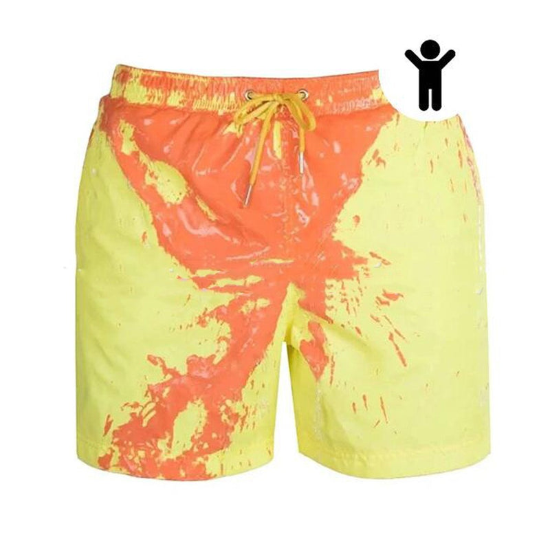 Pantalones cortos de playa mágicos con cambio de Color, bañadores de verano para hombres