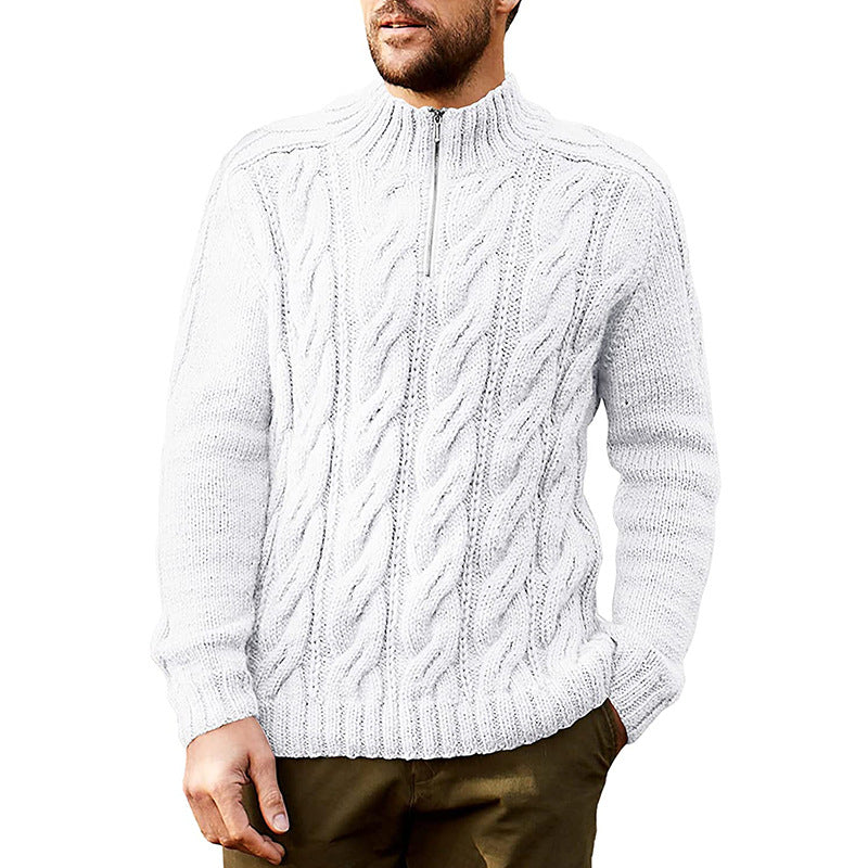 Men's Half High Neck Long Sleeve Sweater