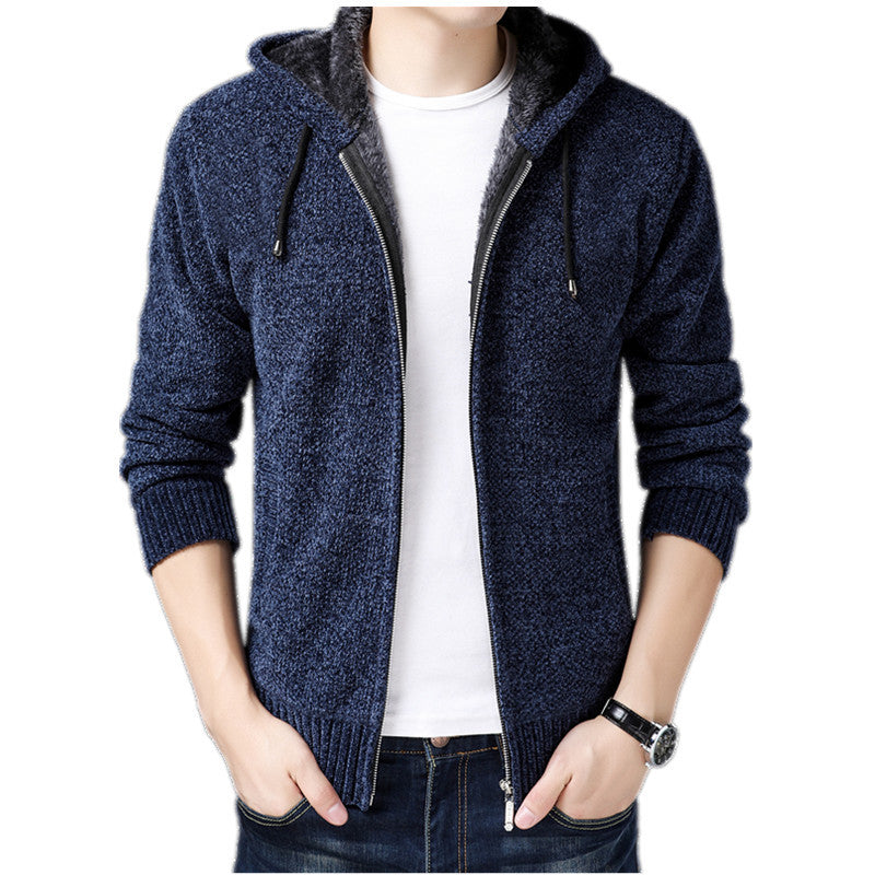 Knit Cardigan Men's Winter Zipper Coat Jacket