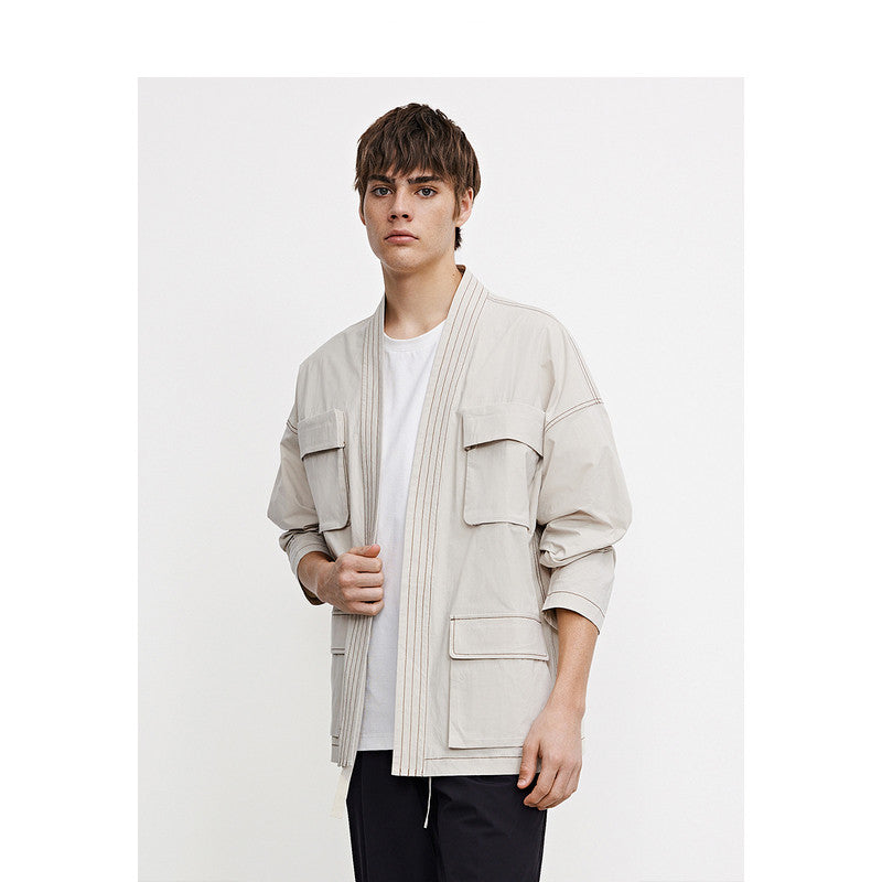 Trendy Tooling Pocket Loose Thin Jacket