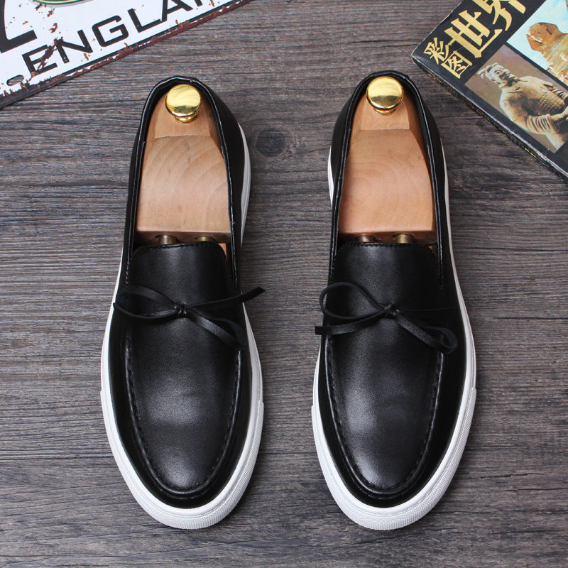 Low-top Leather Loafers Casual Lazy Shoes With One Pedal