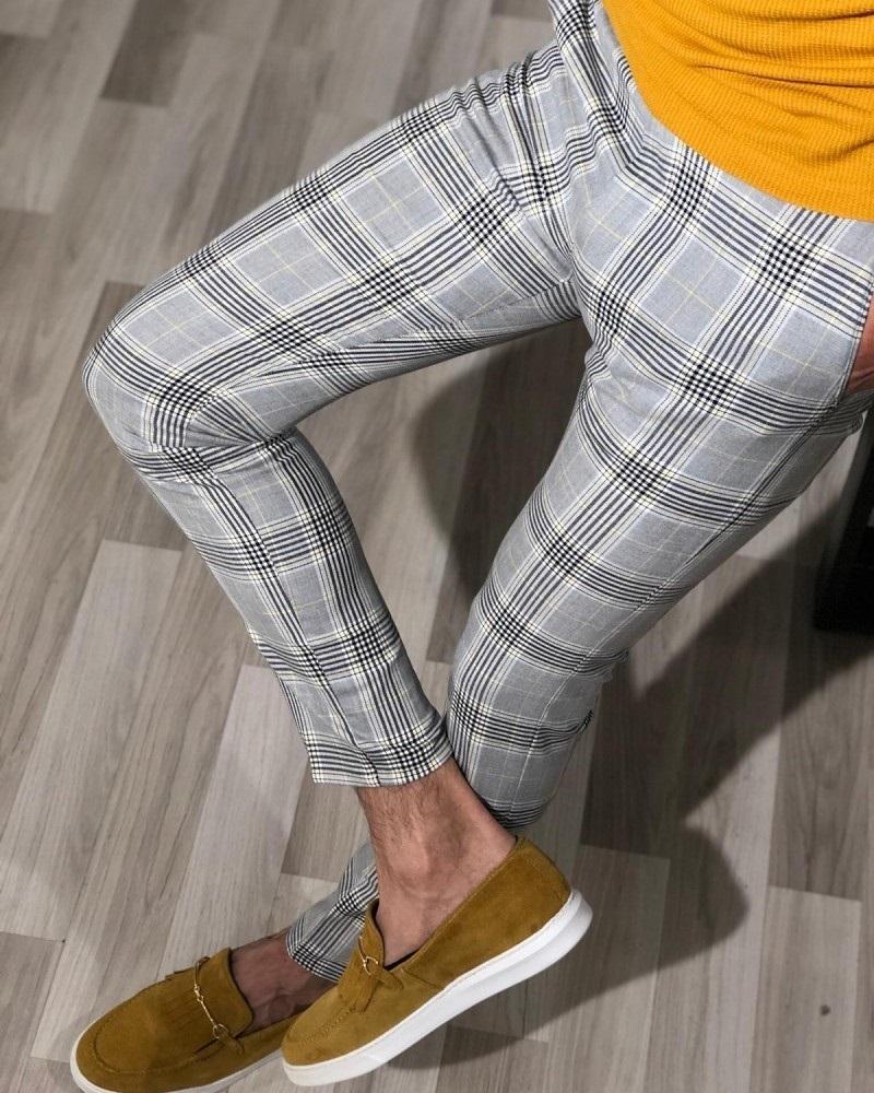Men's casual plaid pants