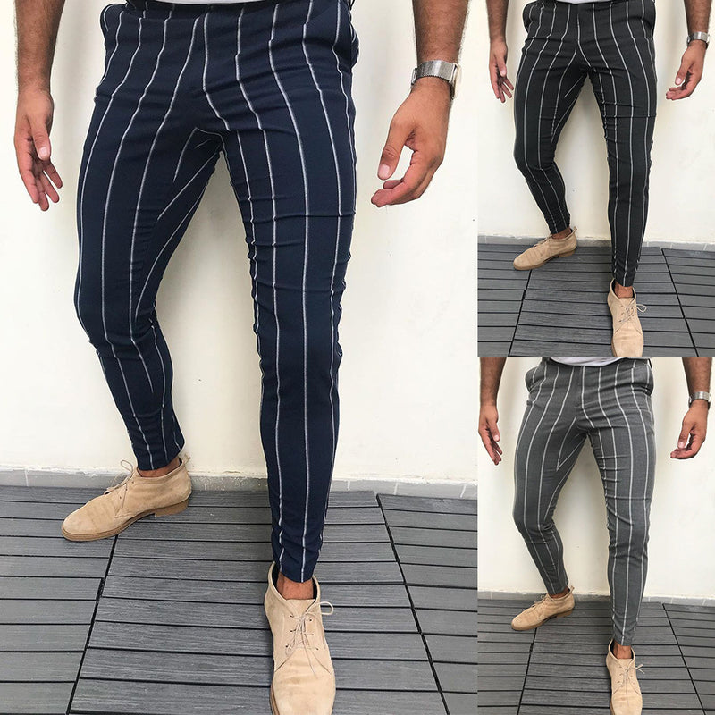 Striped men's casual pants
