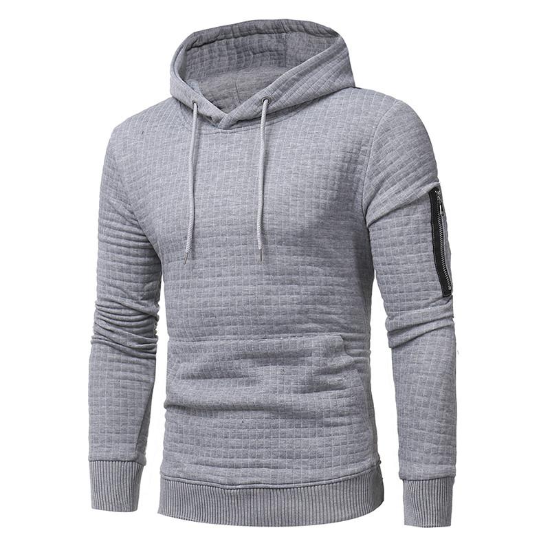 Men Sweatshirt Hoodie With Arm Zipper Long Sleeve hoodie