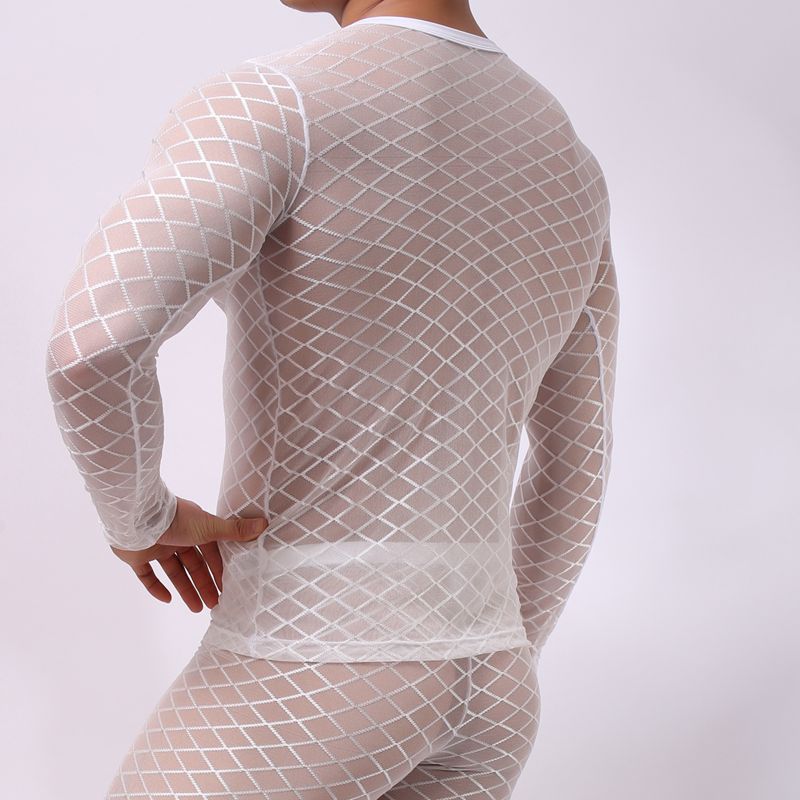 Mesh long sleeve t-shirt men