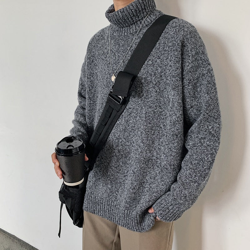 Rollover turtleneck loose sweater