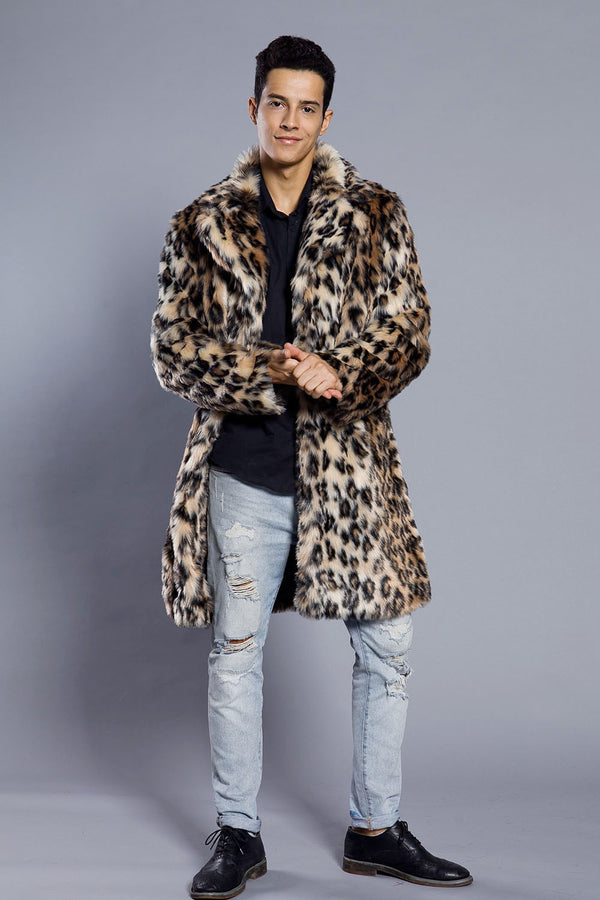 Leopard Fur Men's Suit Warm Coat Men