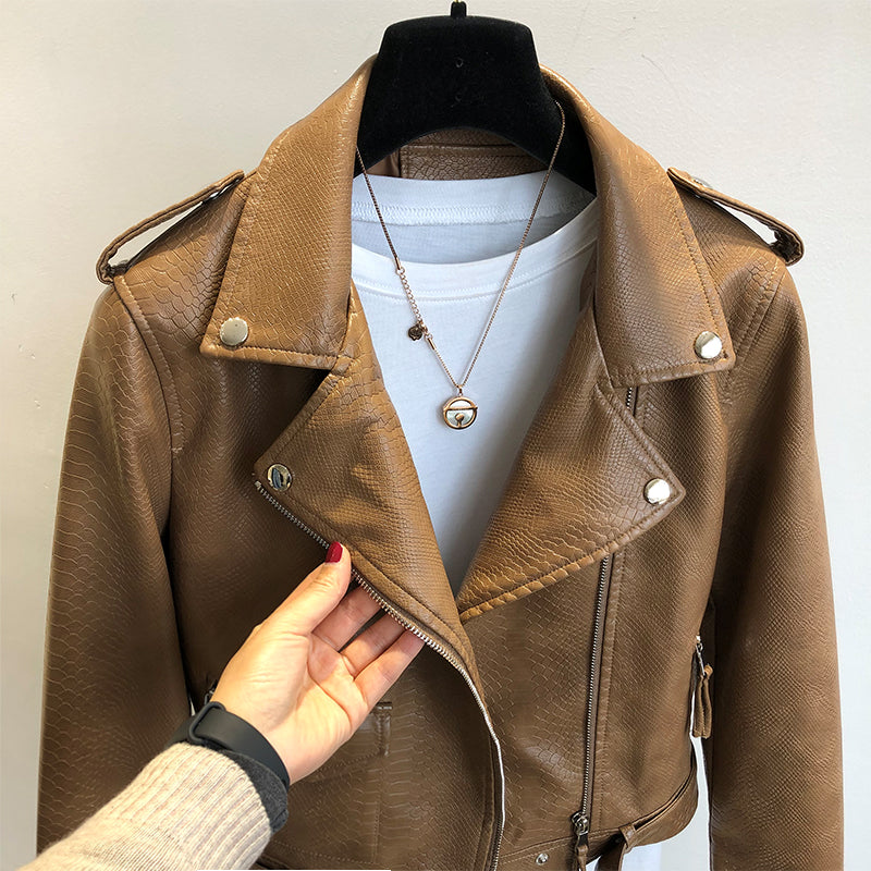 Women's Short Leather Jacket