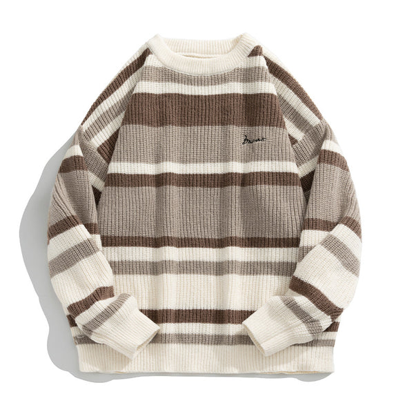 Men's Contrast Color Striped Sweater