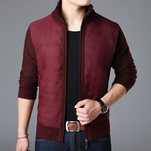 Men's zip knit cardigan jacket