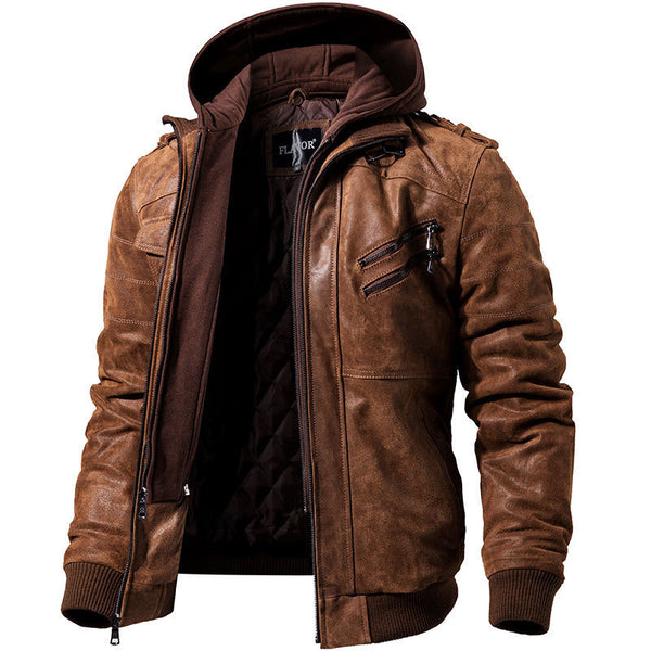 Chaqueta De Cuero Para Moto Hombre