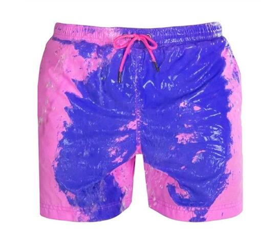 Pantalones cortos de playa mágicos con cambio de Color, bañadores de verano para hombres