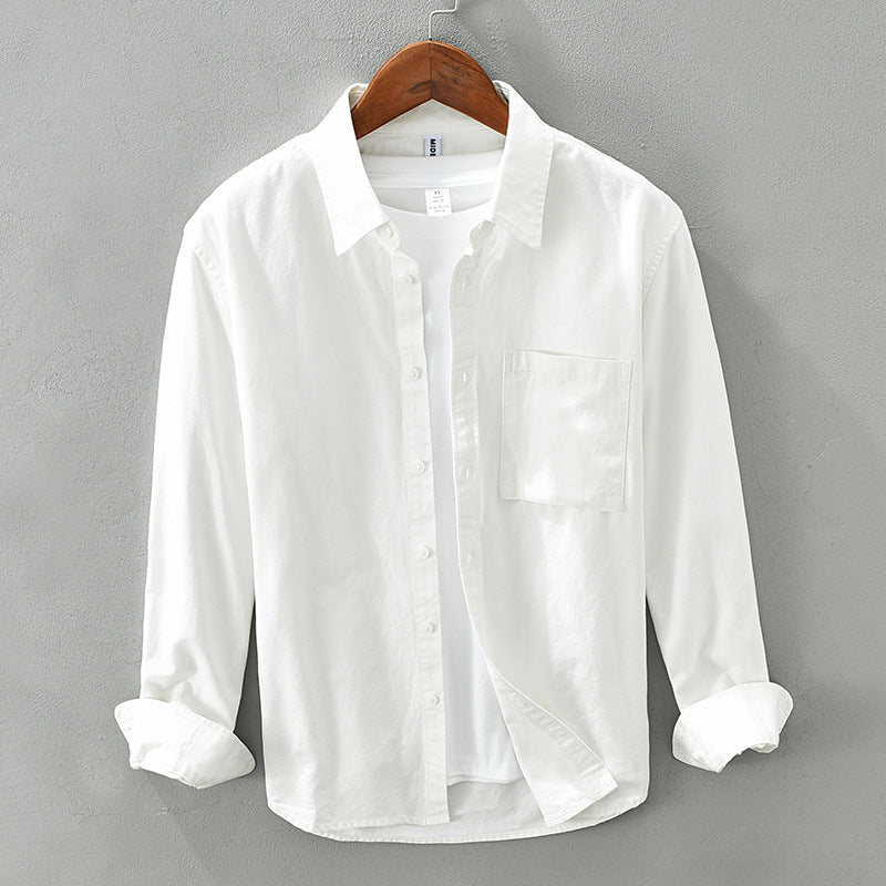 Long-Sleeved Lapel Shirt With Pockets