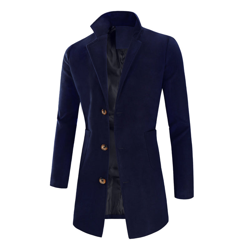 Men's mid-length trench coat