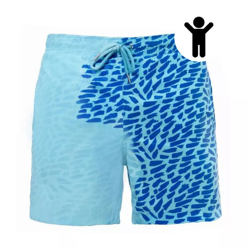 Pantalones cortos de playa mágicos con cambio de Color, bañadores de verano para hombres