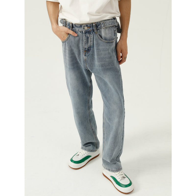 Personality Trend Design Sense Straight Casual Jeans Men